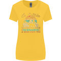 Go Outside Funny Camping Hiking Trekking Womens Wider Cut T-Shirt Yellow