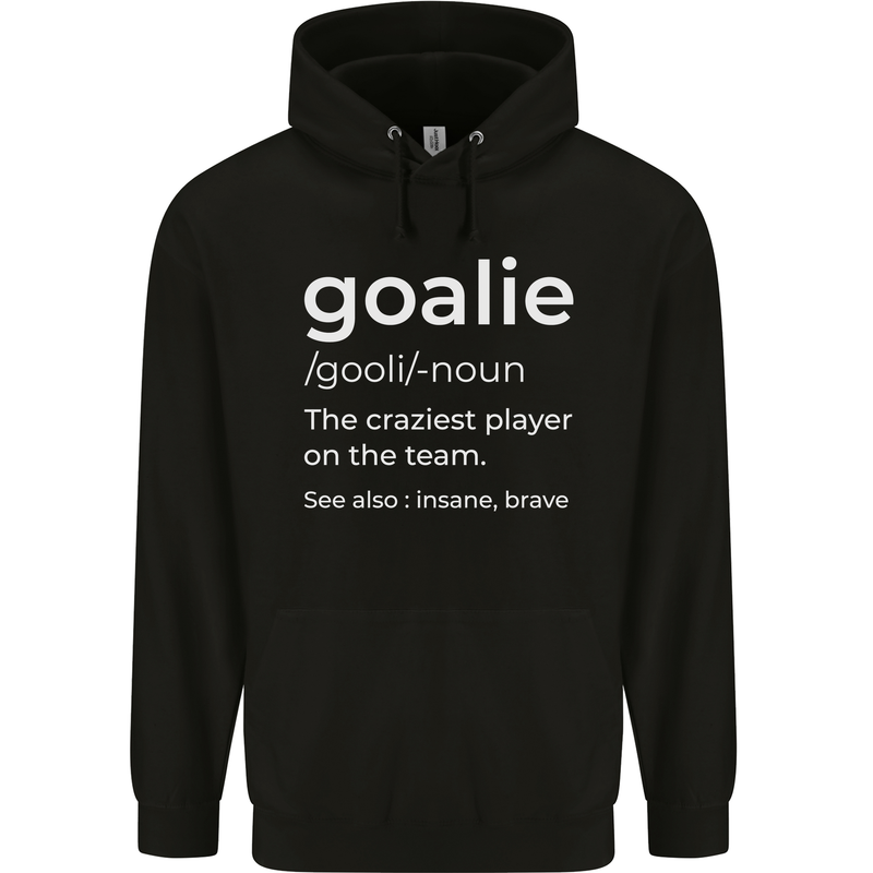 Goalie Keeper Football Ice Hockey Funny Childrens Kids Hoodie Black