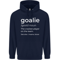 Goalie Keeper Football Ice Hockey Funny Childrens Kids Hoodie Navy Blue