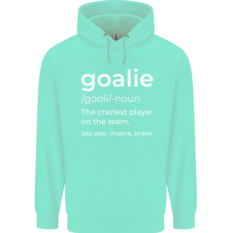 Goalie Keeper Football Ice Hockey Funny Childrens Kids Hoodie Peppermint