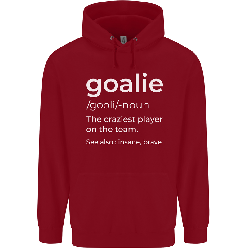 Goalie Keeper Football Ice Hockey Funny Childrens Kids Hoodie Red