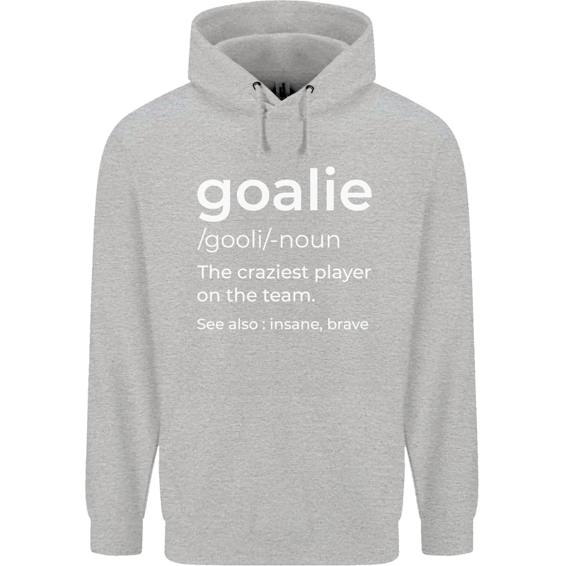 Goalie Keeper Football Ice Hockey Funny Childrens Kids Hoodie Sports Grey