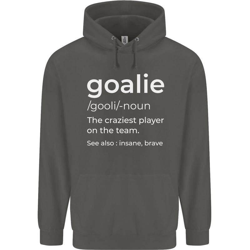 Goalie Keeper Football Ice Hockey Funny Childrens Kids Hoodie Storm Grey