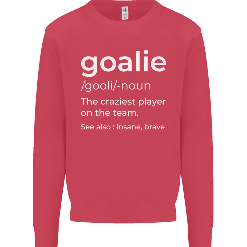 Goalie Keeper Football Ice Hockey Funny Kids Sweatshirt Jumper Heliconia