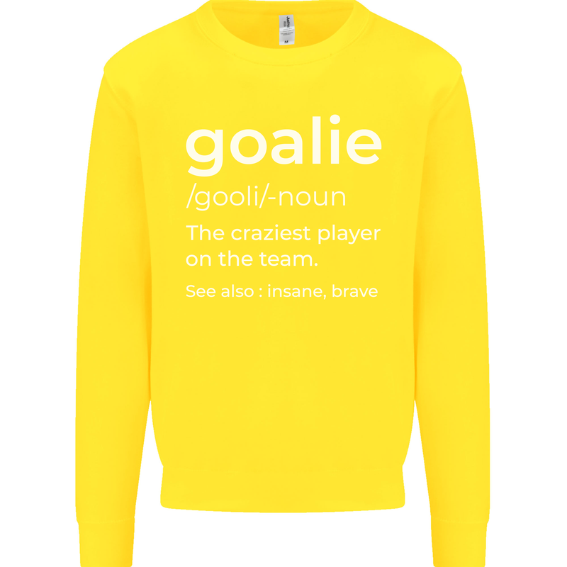 Goalie Keeper Football Ice Hockey Funny Kids Sweatshirt Jumper Yellow