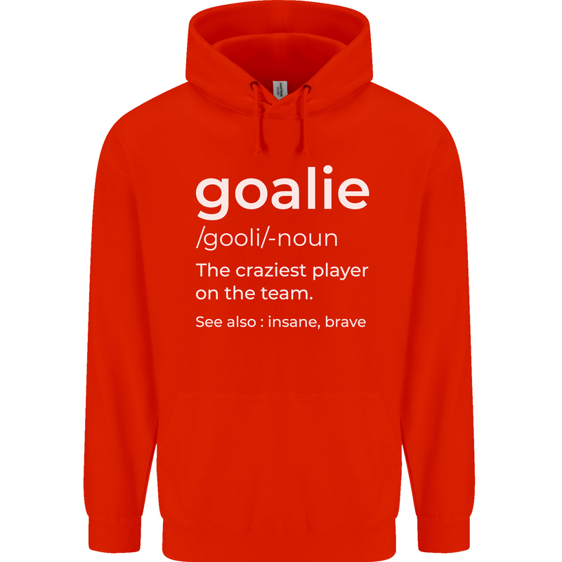 Goalie Keeper Football Ice Hockey Funny Mens 80% Cotton Hoodie Bright Red