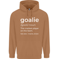 Goalie Keeper Football Ice Hockey Funny Mens 80% Cotton Hoodie Caramel Latte