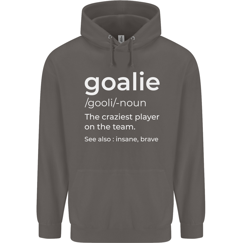 Goalie Keeper Football Ice Hockey Funny Mens 80% Cotton Hoodie Charcoal