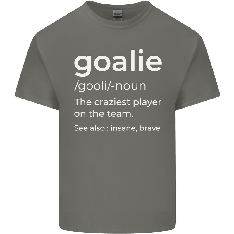 Goalie Keeper Football Ice Hockey Funny Mens Cotton T-Shirt Tee Top Charcoal