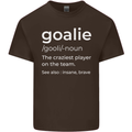 Goalie Keeper Football Ice Hockey Funny Mens Cotton T-Shirt Tee Top Dark Chocolate
