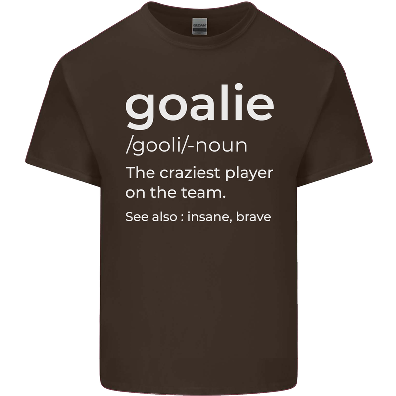Goalie Keeper Football Ice Hockey Funny Mens Cotton T-Shirt Tee Top Dark Chocolate
