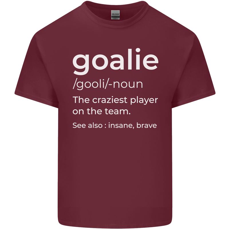 Goalie Keeper Football Ice Hockey Funny Mens Cotton T-Shirt Tee Top Maroon