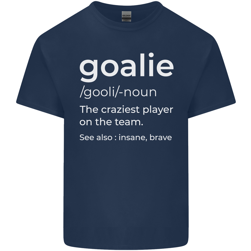 Goalie Keeper Football Ice Hockey Funny Mens Cotton T-Shirt Tee Top Navy Blue