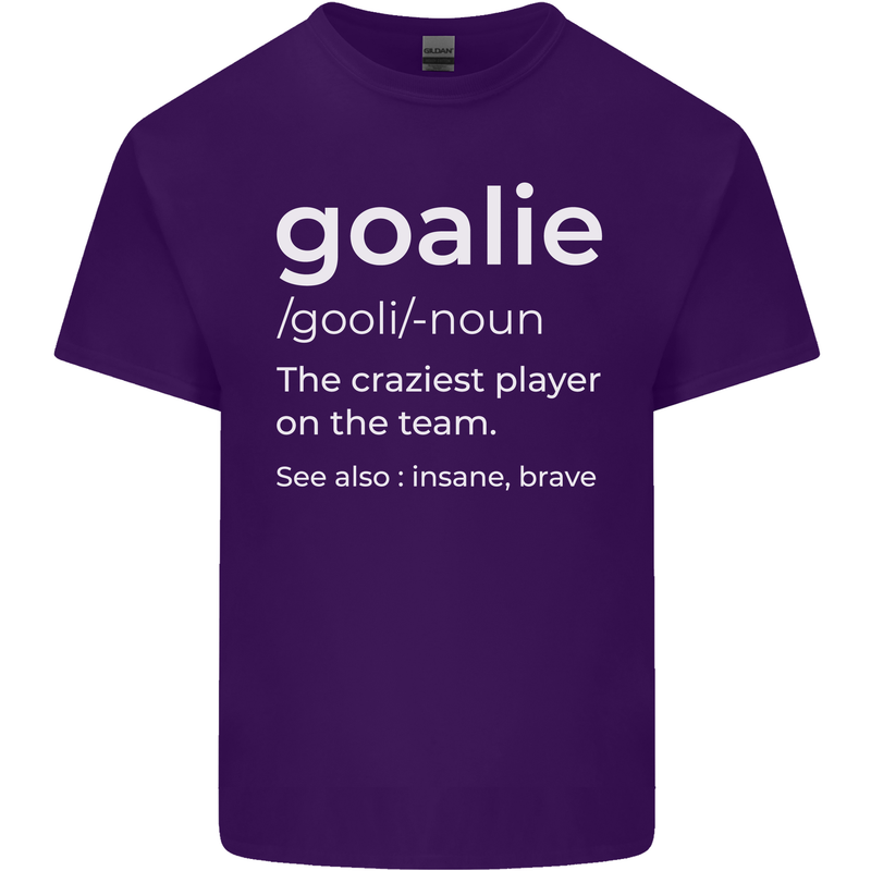 Goalie Keeper Football Ice Hockey Funny Mens Cotton T-Shirt Tee Top Purple