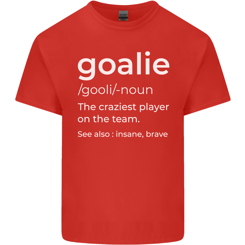 Goalie Keeper Football Ice Hockey Funny Mens Cotton T-Shirt Tee Top Red