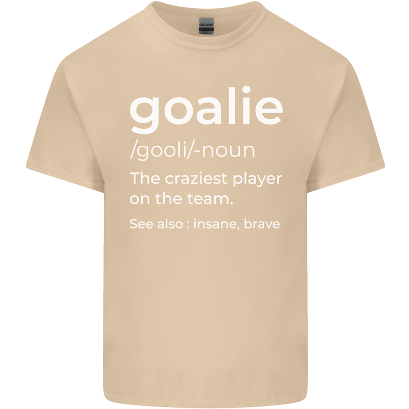 Goalie Keeper Football Ice Hockey Funny Mens Cotton T-Shirt Tee Top Sand