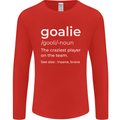 Goalie Keeper Football Ice Hockey Funny Mens Long Sleeve T-Shirt Red