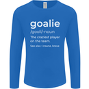 Goalie Keeper Football Ice Hockey Funny Mens Long Sleeve T-Shirt Royal Blue