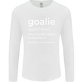 Goalie Keeper Football Ice Hockey Funny Mens Long Sleeve T-Shirt White
