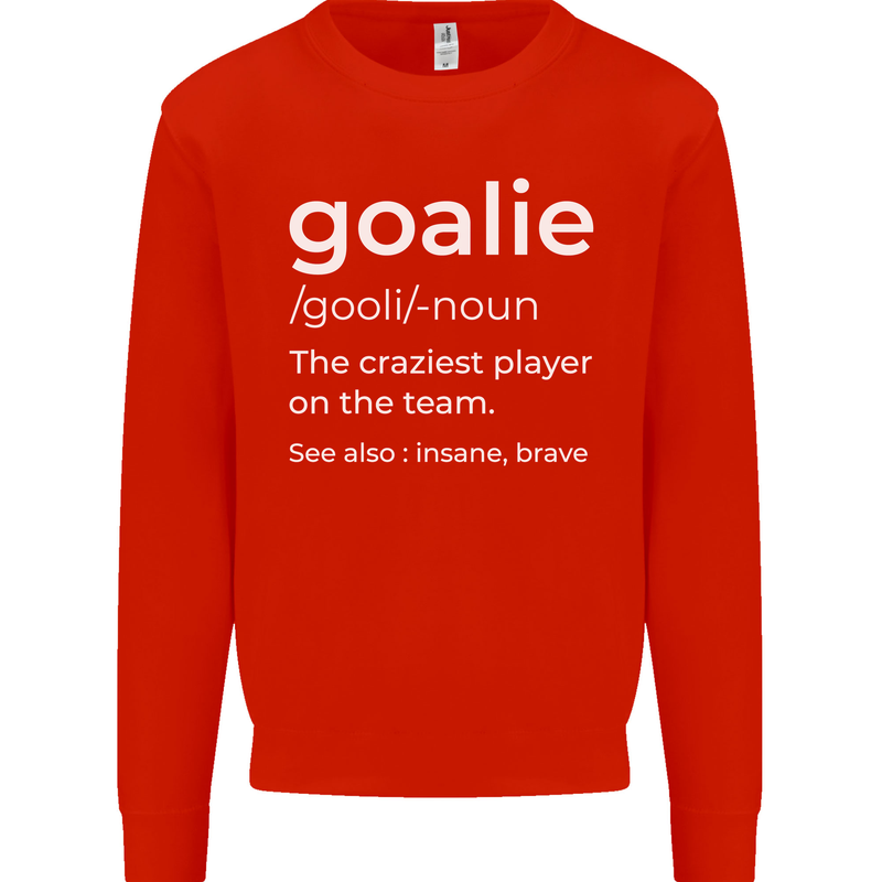 Goalie Keeper Football Ice Hockey Funny Mens Sweatshirt Jumper Bright Red