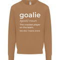 Goalie Keeper Football Ice Hockey Funny Mens Sweatshirt Jumper Caramel Latte