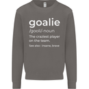 Goalie Keeper Football Ice Hockey Funny Mens Sweatshirt Jumper Charcoal