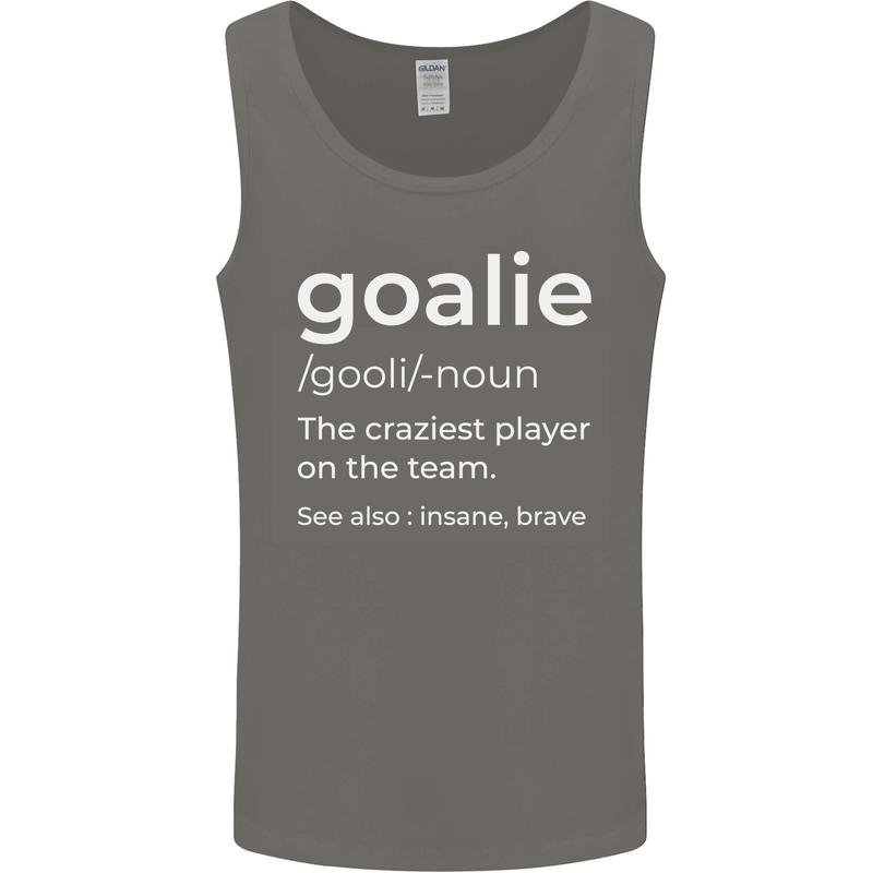 Goalie Keeper Football Ice Hockey Funny Mens Vest Tank Top Charcoal