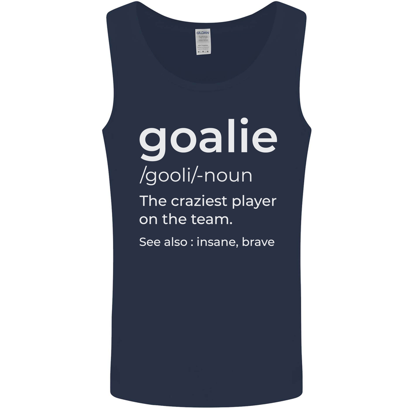 Goalie Keeper Football Ice Hockey Funny Mens Vest Tank Top Navy Blue