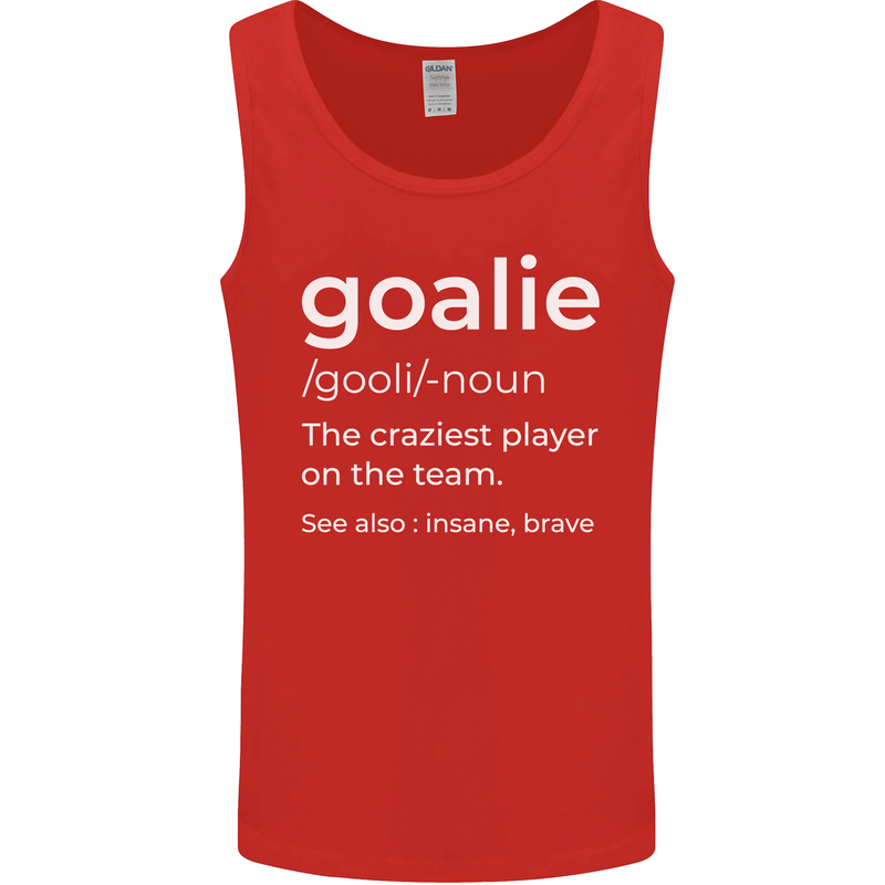 Goalie Keeper Football Ice Hockey Funny Mens Vest Tank Top Red