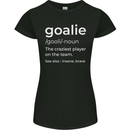 Goalie Keeper Football Ice Hockey Funny Womens Petite Cut T-Shirt Black