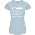 Goalie Keeper Football Ice Hockey Funny Womens Petite Cut T-Shirt Light Blue
