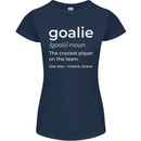 Goalie Keeper Football Ice Hockey Funny Womens Petite Cut T-Shirt Navy Blue