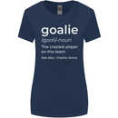 Goalie Keeper Football Ice Hockey Funny Womens Wider Cut T-Shirt Navy Blue