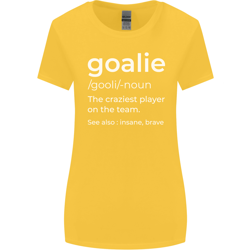 Goalie Keeper Football Ice Hockey Funny Womens Wider Cut T-Shirt Yellow