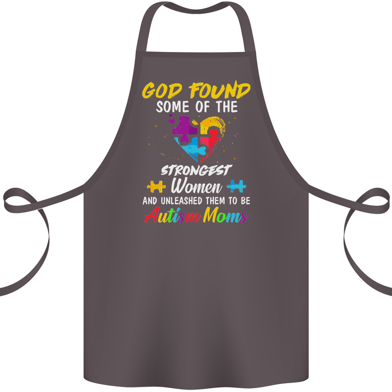 God Found Autism Moms Autistic ASD Cotton Apron 100% Organic Dark Grey