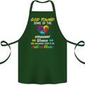 God Found Autism Moms Autistic ASD Cotton Apron 100% Organic Forest Green