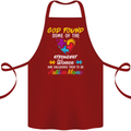 God Found Autism Moms Autistic ASD Cotton Apron 100% Organic Maroon