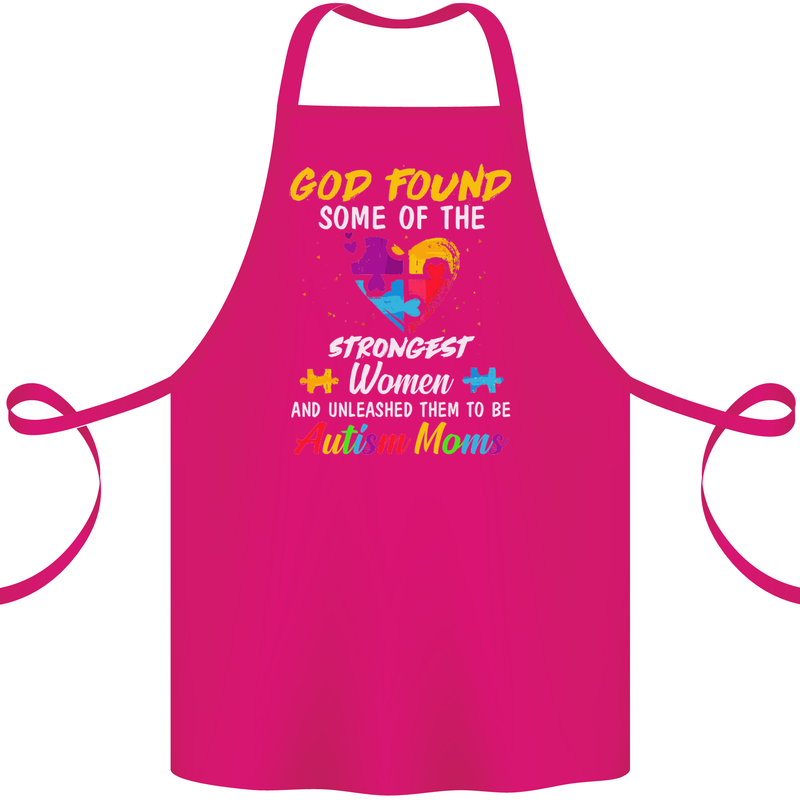 God Found Autism Moms Autistic ASD Cotton Apron 100% Organic Pink