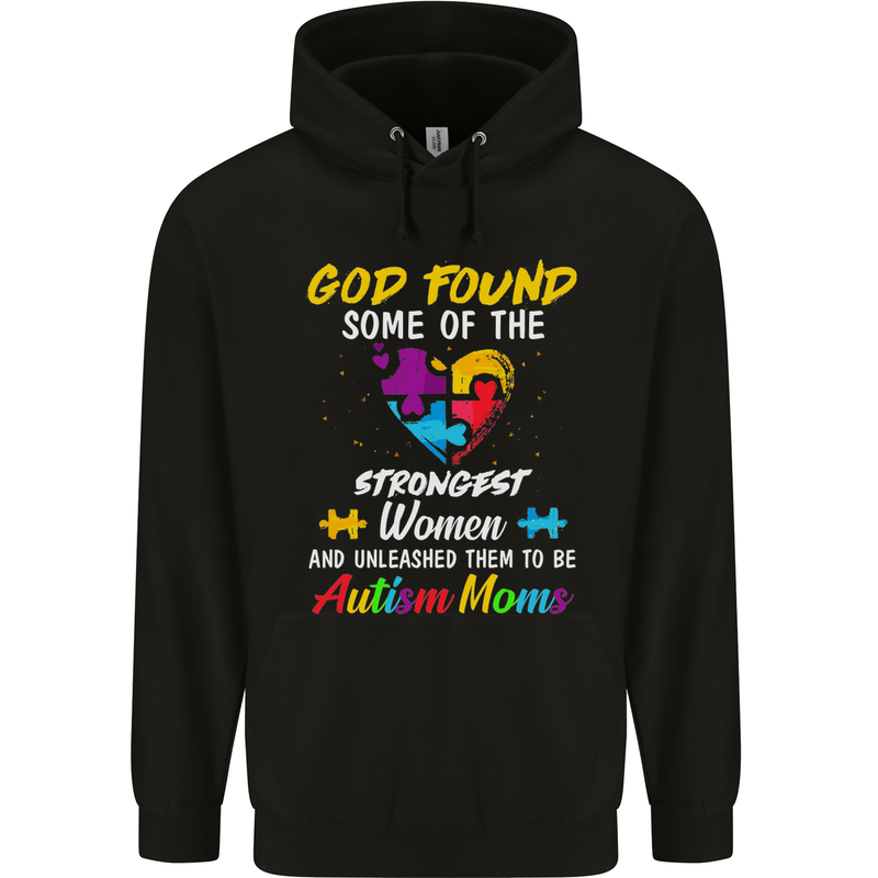 God Found Autism Moms Autistic ASD Mens 80% Cotton Hoodie Black