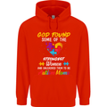 God Found Autism Moms Autistic ASD Mens 80% Cotton Hoodie Bright Red