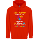 God Found Autism Moms Autistic ASD Mens 80% Cotton Hoodie Bright Red