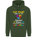God Found Autism Moms Autistic ASD Mens 80% Cotton Hoodie Forest Green