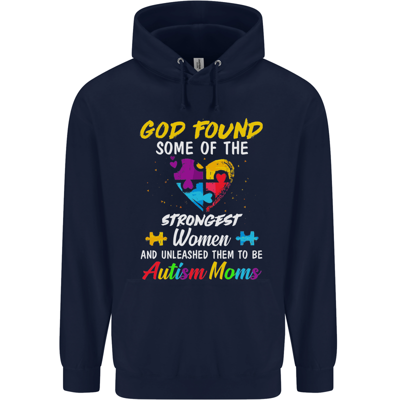 God Found Autism Moms Autistic ASD Mens 80% Cotton Hoodie Navy Blue