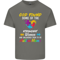 God Found Autism Moms Autistic ASD Mens Cotton T-Shirt Tee Top Charcoal
