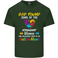 God Found Autism Moms Autistic ASD Mens Cotton T-Shirt Tee Top Forest Green