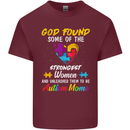 God Found Autism Moms Autistic ASD Mens Cotton T-Shirt Tee Top Maroon