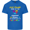 God Found Autism Moms Autistic ASD Mens Cotton T-Shirt Tee Top Royal Blue