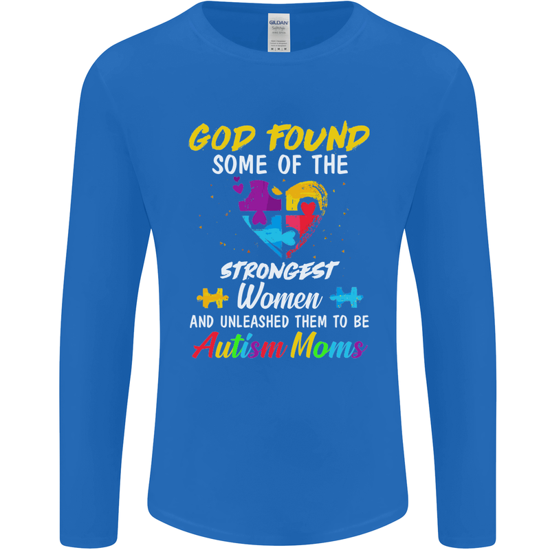 God Found Autism Moms Autistic ASD Mens Long Sleeve T-Shirt Royal Blue