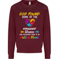 God Found Autism Moms Autistic ASD Mens Sweatshirt Jumper Maroon
