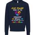 God Found Autism Moms Autistic ASD Mens Sweatshirt Jumper Navy Blue